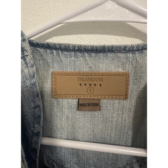 BLANK NYC Women's Small Blue Long Sleeve Zip Pocket Denim Zip Up Jacket - Picture 14 of 14